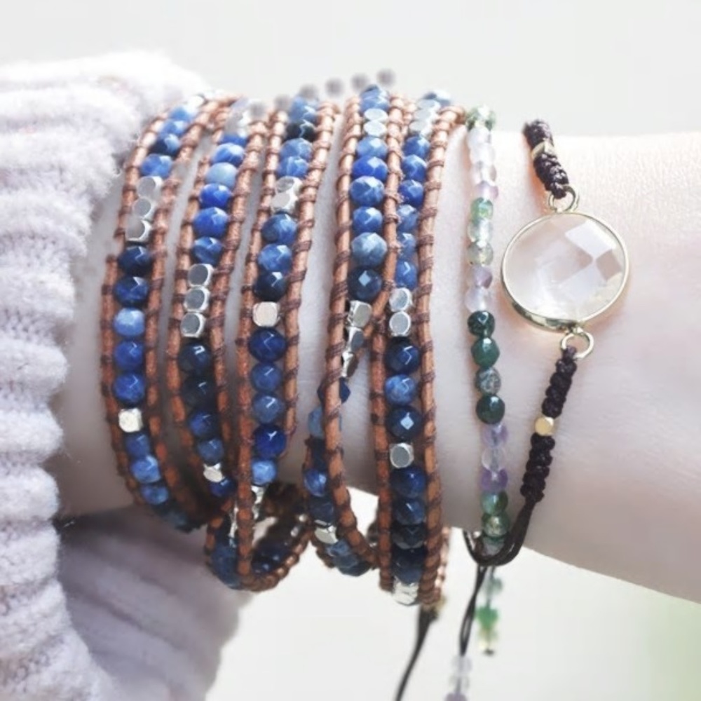 NEW Sundance Catalog Heart Studs & Bead Wrap Bracelet